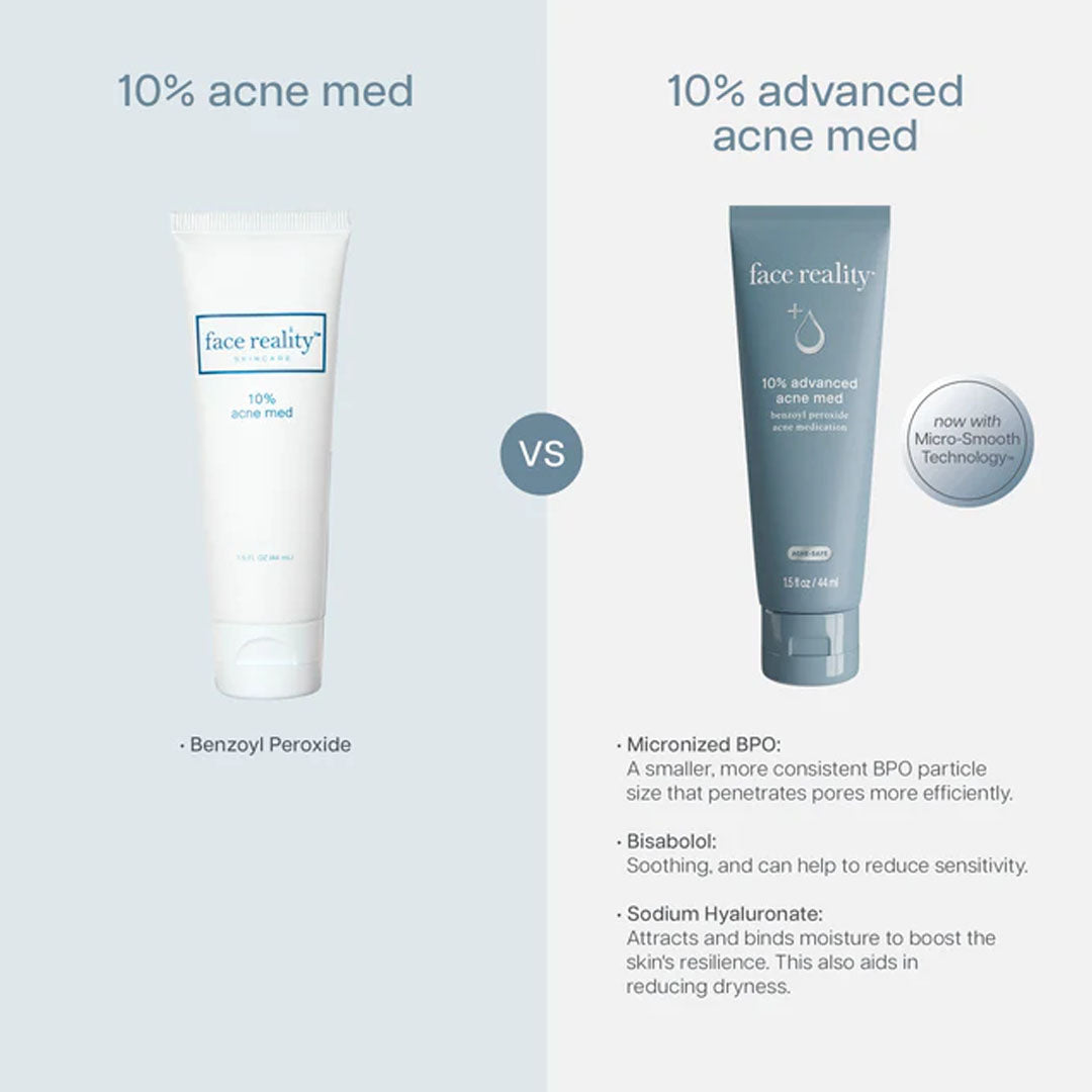 old packaging vs new packaging 10% Advanced Acne Med