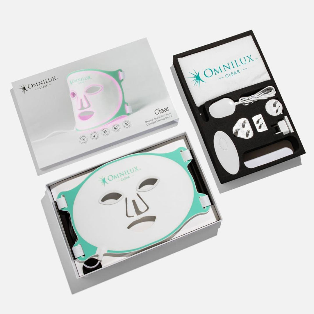 omnilux Clear Mask box and accessories