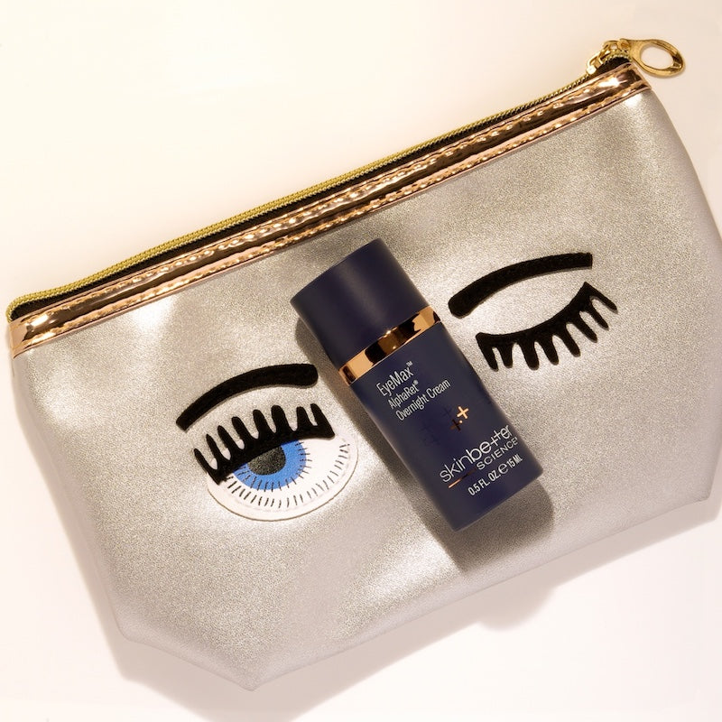 EyeMax AlphaRet Overnight Cream on eye wink make up bag